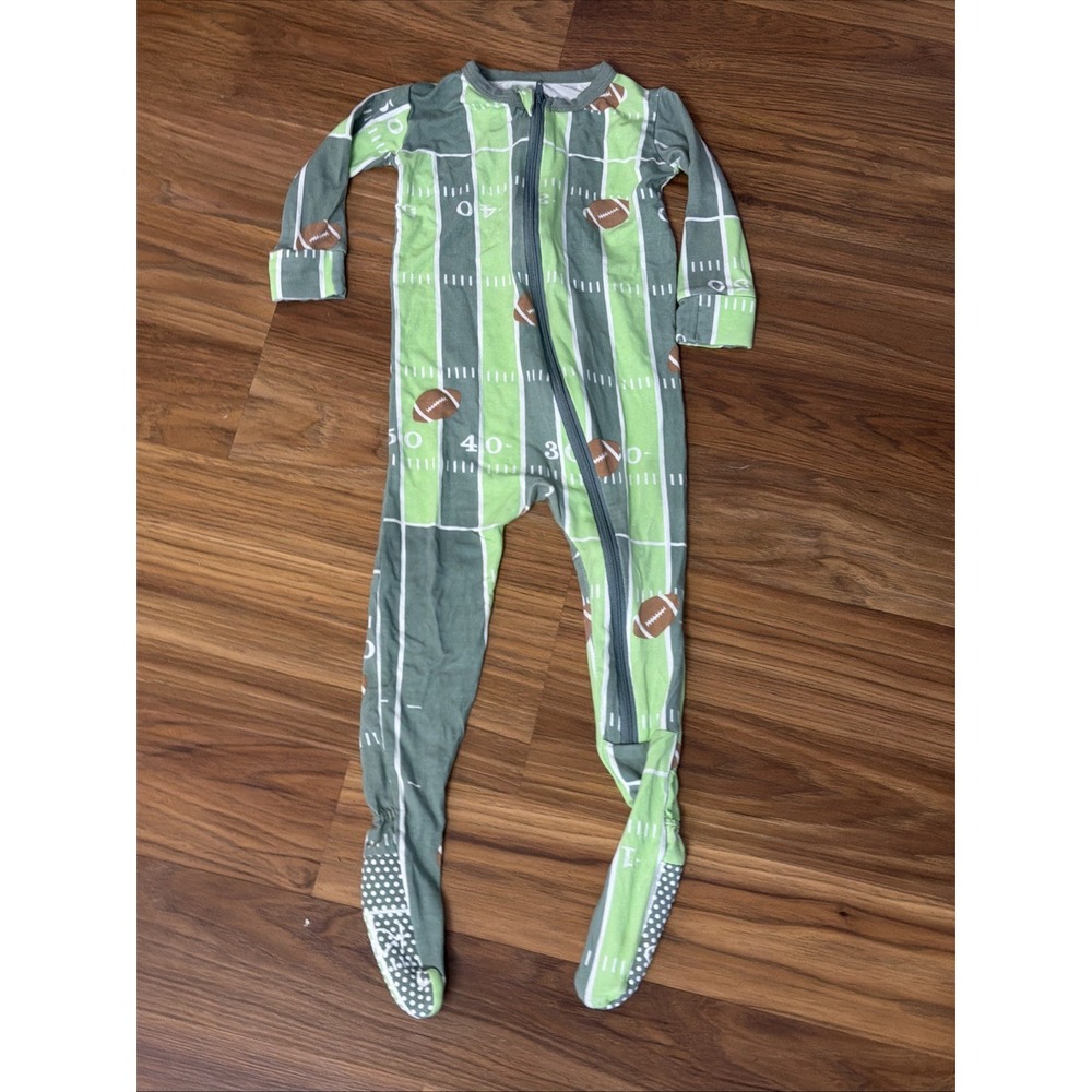 Kickee Pants Baby Boys 18-24 Months Football Footed Sleeper Pajamas EUC